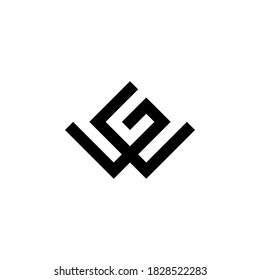 w g wg gw diseño inicial de logotipo vectorial idea gráfica creativa