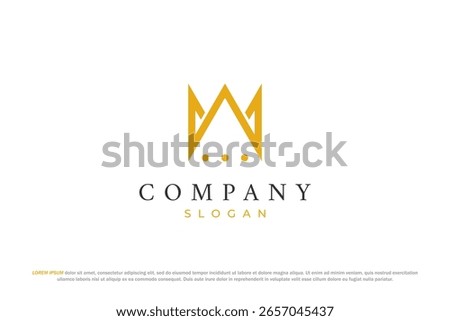 a and w gold crown logo design