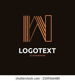 W golden letter logo, W letter logo, luxury logo