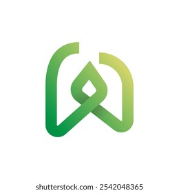  W gradient abstract typography letter logo 