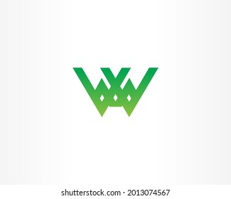 W and green Logo Elements Design