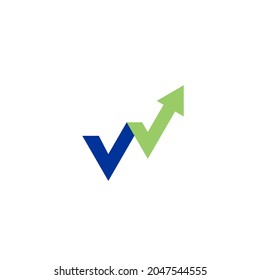 W And Growth Up Arrow  Logo Design Vector Template