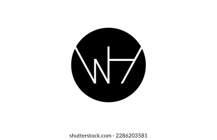 W and H initial logo in circle