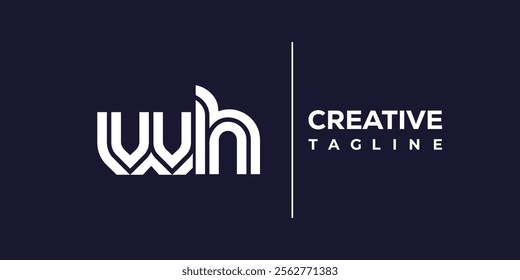 W and H logo design. WH abstract Letters Logo Monogram. This logo design is the process of creating a visual symbol that represents a brand, company, or individual.