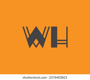 W and H logo design. WH abstract Letters Logo Monogram. This logo design is the process of creating a visual symbol that represents a brand, company, or individual.