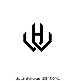 w h ww hw plantilla de vector de diseño de logotipo inicial