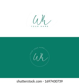   W H WH Initial letter handwriting and signature logo.	
