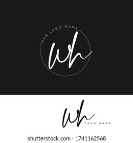  W H WH Initial letter handwriting and signature logo.	
