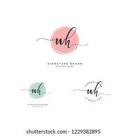 W H WH Initial logo template vector