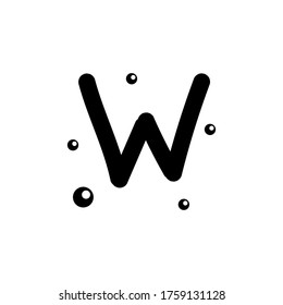 W handdrawn alphabet vector design template illustration