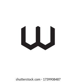 W hexagon initial letter logo design concept