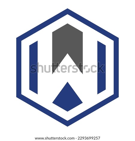 W hexagon logo icon template 1