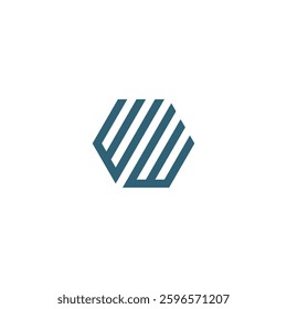 W W hexagonal signs or symbols. Geometrical initial of W and W. Hexagon letter. Sophisticated and unique combination for initial logo design. Perfect for marketing, investment, consulting, income.