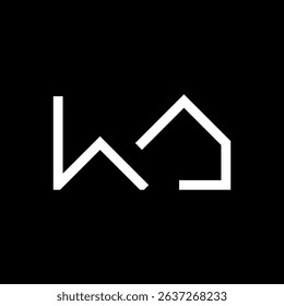 W house minimal line logo design