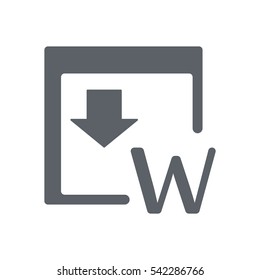 W Icon, flat design style