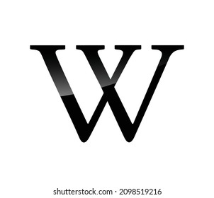 plantilla vectorial inicial del logotipo de icono w