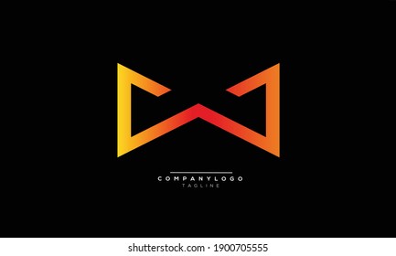 W icon monogram letter text alphabet logo design