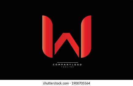 W icon monogram letter text alphabet logo design