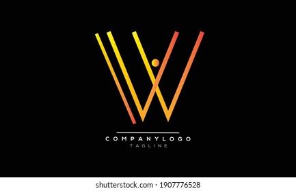 Diseño del logotipo del alfabeto de texto del icono W monograma