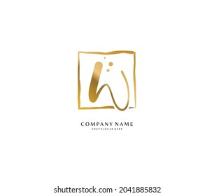 W Initial handwriting or handwritten logo for identity. Logo with signature and hand drawn style.