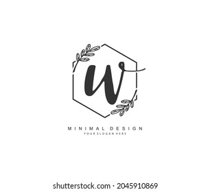 w Escritura manuscrita inicial o logotipo manuscrito para la identidad. Logo con firma y estilo dibujado a mano.