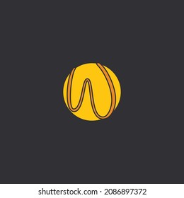 W Initial handwriting logo Logo With Circle