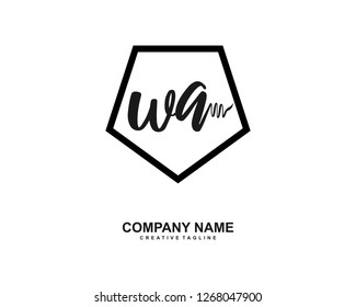 W A Initial Handwriting Logo Template Vector