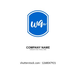 W A Initial Handwriting Logo Template Vector