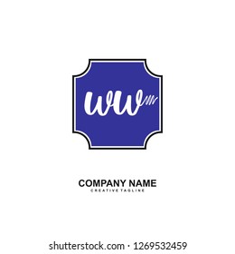 W W Initial Handwriting Logo Template Vector