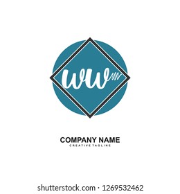 W W Initial Handwriting Logo Template Vector