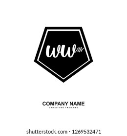 W W Initial Handwriting Logo Template Vector