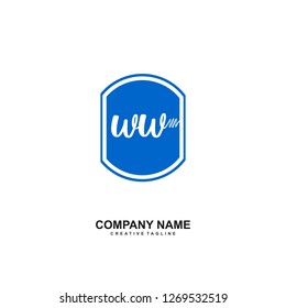 W W Initial Handwriting Logo Template Vector