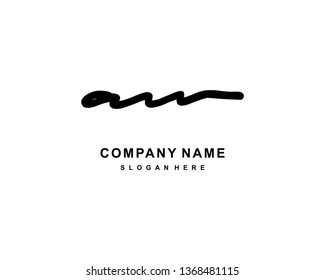 A W Initial Handwriting Logo Template