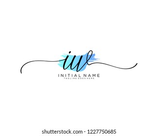 I W Initial handwriting logo vector
