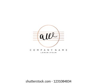 A W initial handwriting logo vector