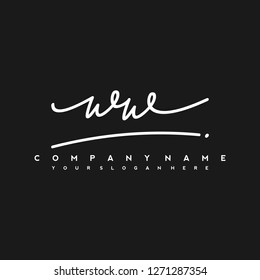 W W Initial handwriting logo vector