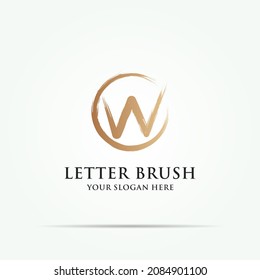 W initial letter brush logo for business and brand inspiration logo