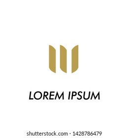 w initial letter for business name logo icon in company