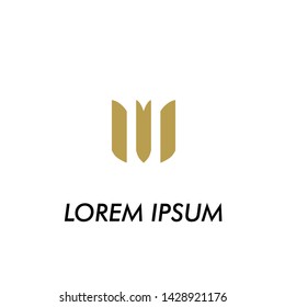 w initial letter for business name logo icon in company