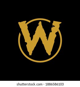W initial letter in circle vector logo template design by adipra