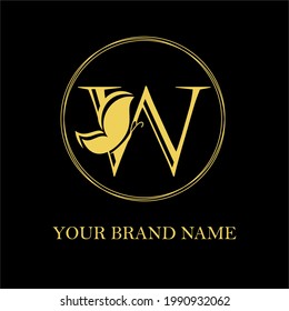 W Initial Letter Feminine Modern Simple Luxury and elegant Logo with Butterfly for Fashion, Beauty Cosmetic, Salon, Skin Care and Spa Logotype