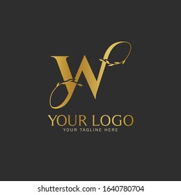W Initial letter Gold Logo Icon classy gold letter suitable for boutique restaurant wedding service hotel or business identity.