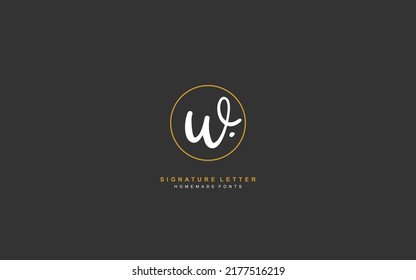 W Initial letter handwriting and  signature logo. A concept with template element.