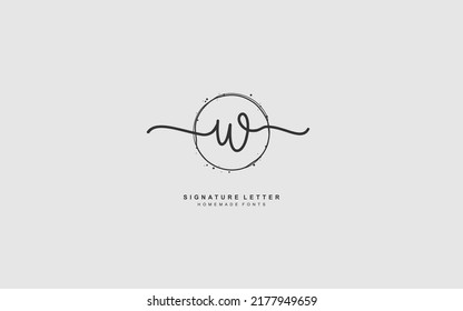 W Initial letter handwriting and  signature logo. A concept with template element.