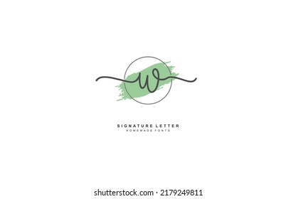 W Initial letter handwriting and  signature logo. A concept with template element.