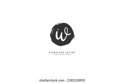 W Initial letter handwriting and  signature logo. A concept with template element.