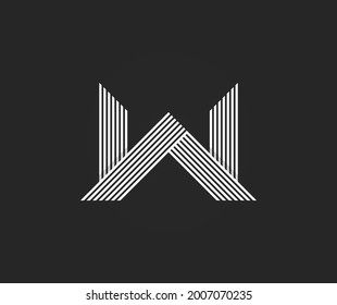 W Initial Letter Line Logo Design Vector Illustration. W Minimalist, Unique, Luxury, Modern, Elegant, Simple, Creative, Flat, Business And Modern Logo Design.