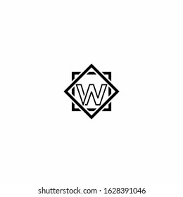 W initial letter logo design template vector