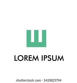 W initial letter logo icon for business name company sign 