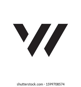 W initial letter logo template vector icon design